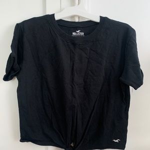 Hollister black front tie t-shirt